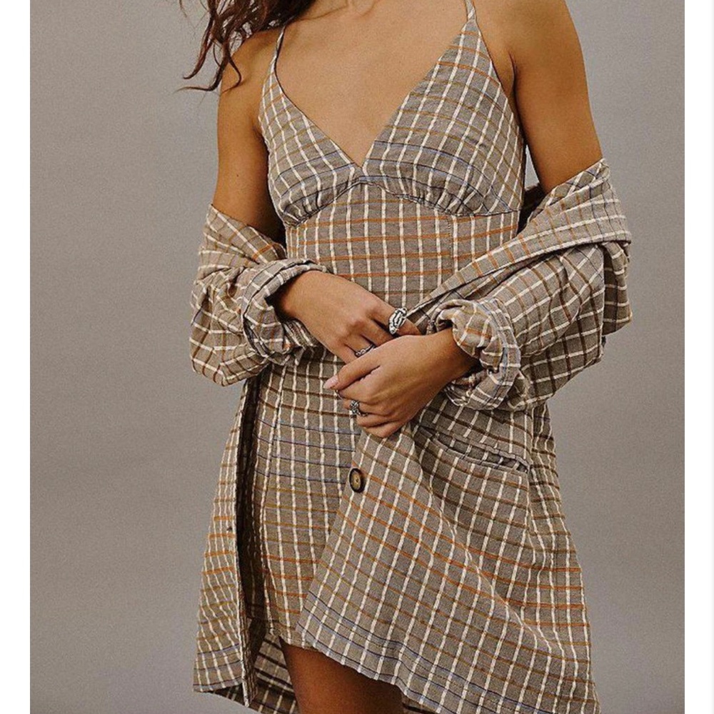 Better Together plaid mini dress and blazer